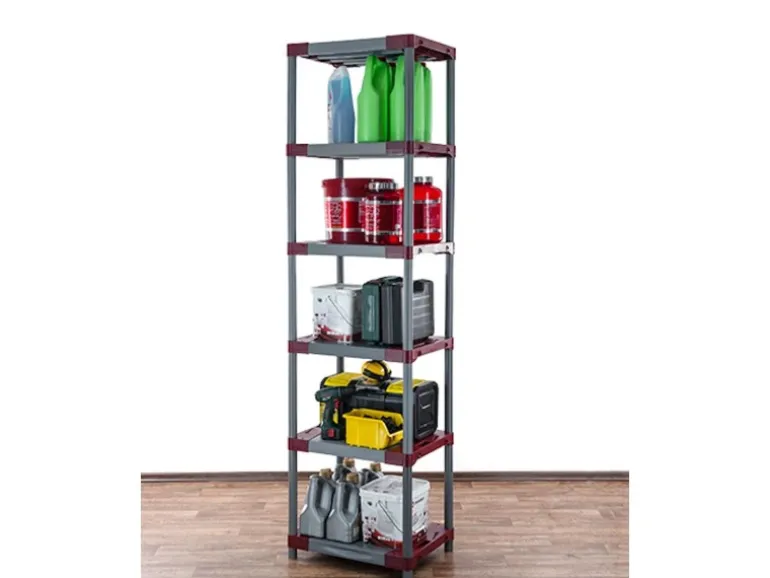PROREGAL Kunststoffregal Big Grey Bear Extra-Tall HxBxT 220 x 70 x 46 cm Fachlast 160 kg Grau/Rot