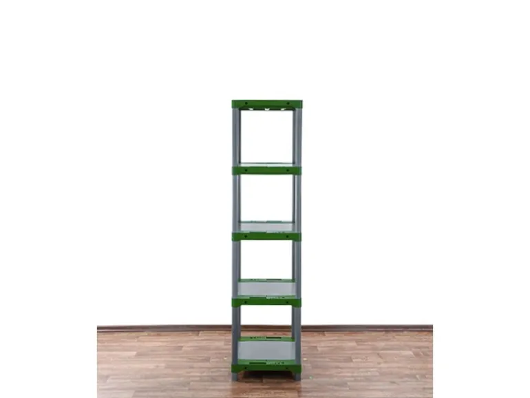 PROREGAL Kunststoffregal Grey Bear Tall HxBxT 180 x 70 x 46 cm Fachlast 120 kg Grau/Grün