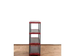 PROREGAL Kunststoffregal Big Grey Bear Low HxBxT 138 x 110 x 46 cm Fachlast 160 kg Grau/Rot
