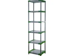 PROREGAL Kunststoffregal Big Grey Bear Extra-Tall HxBxT 220 x 70 x 46 cm Fachlast 160 kg Grau/Grün
