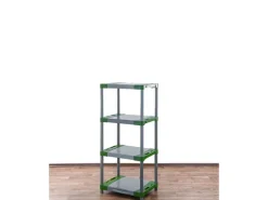 PROREGAL Kunststoffregal Big Grey Bear Low HxBxT 138 x 70 x 46 cm Fachlast 160 kg Grau/Grün