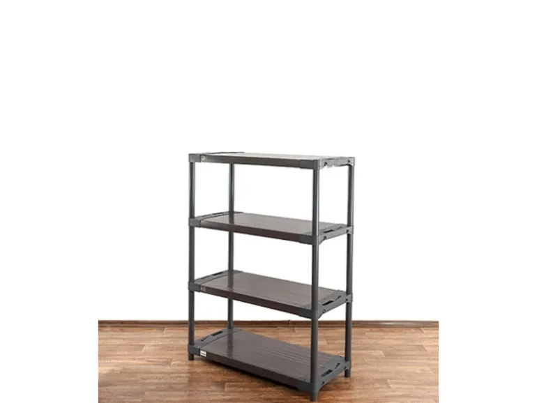 PROREGAL Kunststoffregal Grey Bear Low HxBxT 138 x 120 x 46 cm Fachlast 120 kg Grau