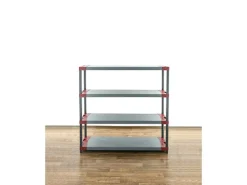 PROREGAL Kunststoffregal Big Grey Bear Low HxBxT 138 x 150 x 46 cm Fachlast 120 kg Grau/Rot