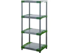 PROREGAL Kunststoffregal Big Grey Bear Low HxBxT 138 x 60 x 46 cm Fachlast 160 kg Grau/Grün