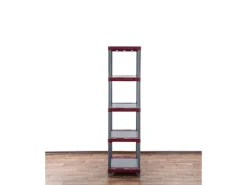 PROREGAL Kunststoffregal Grey Bear Tall HxBxT 180 x 70 x 46 cm Fachlast 120 kg Grau/Rot