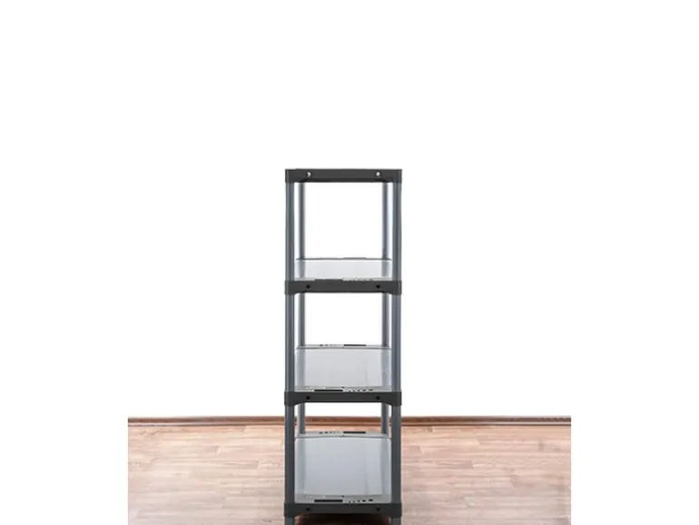 PROREGAL Kunststoffregal Big Grey Bear Low HxBxT 138 x 80 x 46 cm Fachlast 160 kg Grau