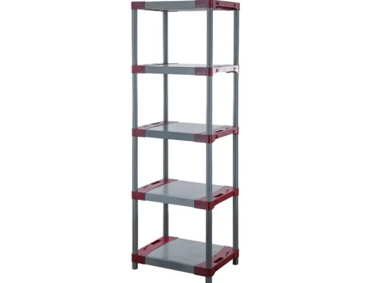 PROREGAL Kunststoffregal Big Grey Bear Tall HxBxT 180 x 60 x 46 cm Fachlast 160 kg Grau/Rot