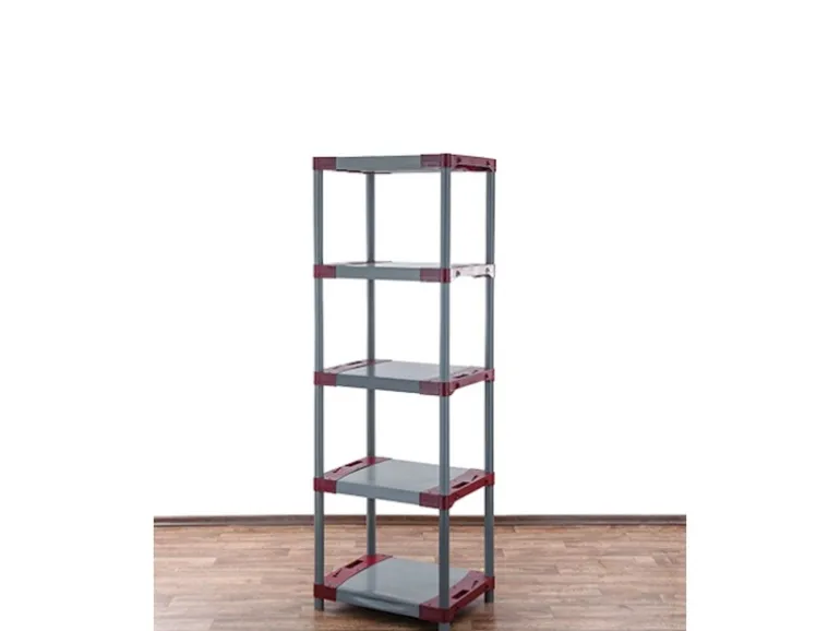 PROREGAL Kunststoffregal Big Grey Bear Tall HxBxT 180 x 60 x 46 cm Fachlast 160 kg Grau/Rot