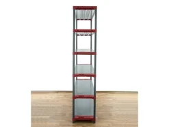 PROREGAL Kunststoffregal Grey Bear Extra-Tall HxBxT 220 x 140 x 46 cm Fachlast 70 kg Grau/Rot