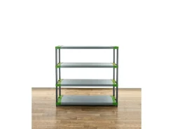 PROREGAL Kunststoffregal Grey Bear Low HxBxT 138 x 130 x 46 cm Fachlast 70 kg Grau/Grün