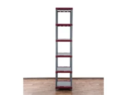PROREGAL Kunststoffregal Grey Bear Extra-Tall HxBxT 220 x 70 x 46 cm Fachlast 120 kg Grau/Rot