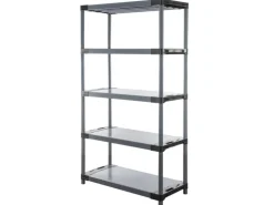 PROREGAL Kunststoffregal Grey Bear Tall HxBxT 180 x 110 x 46 cm Fachlast 120 kg Grau