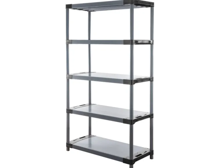 PROREGAL Kunststoffregal Grey Bear Tall HxBxT 180 x 110 x 46 cm Fachlast 120 kg Grau