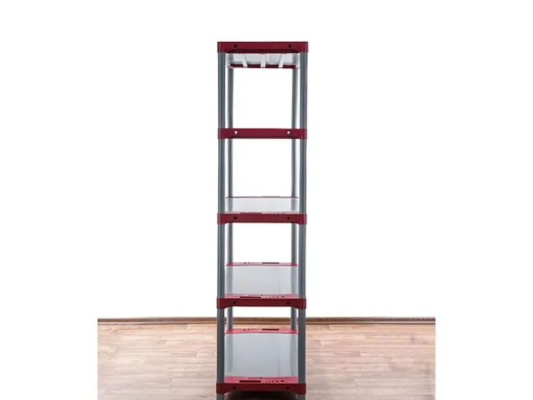 PROREGAL Kunststoffregal Big Grey Bear Tall HxBxT 180 x 90 x 46 cm Fachlast 160 kg Grau/Rot