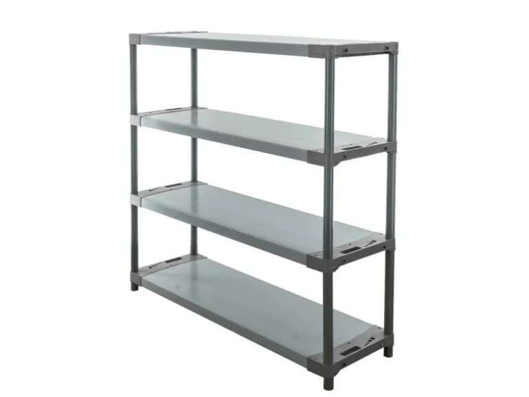 PROREGAL Kunststoffregal Big Grey Bear Low HxBxT 138 x 150 x 46 cm Fachlast 120 kg Grau