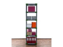 PROREGAL Kunststoffregal Big Grey Bear Extra-Tall HxBxT 220 x 60 x 46 cm Fachlast 160 kg Grau/Grün
