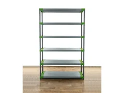 PROREGAL Kunststoffregal Grey Bear Extra-Tall HxBxT 220 x 130 x 46 cm Fachlast 70 kg Grau/Grün