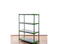 PROREGAL Kunststoffregal Big Grey Bear Low HxBxT 138 x 90 x 46 cm Fachlast 160 kg Grau/Grün