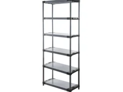 PROREGAL Kunststoffregal Grey Bear Extra-Tall HxBxT 220 x 80 x 46 cm Fachlast 120 kg Grau