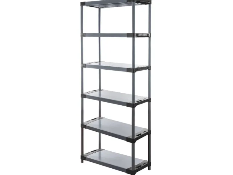 PROREGAL Kunststoffregal Grey Bear Extra-Tall HxBxT 220 x 80 x 46 cm Fachlast 120 kg Grau