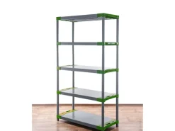 PROREGAL Kunststoffregal Big Grey Bear Tall HxBxT 180 x 80 x 46 cm Fachlast 160 kg Grau/Grün