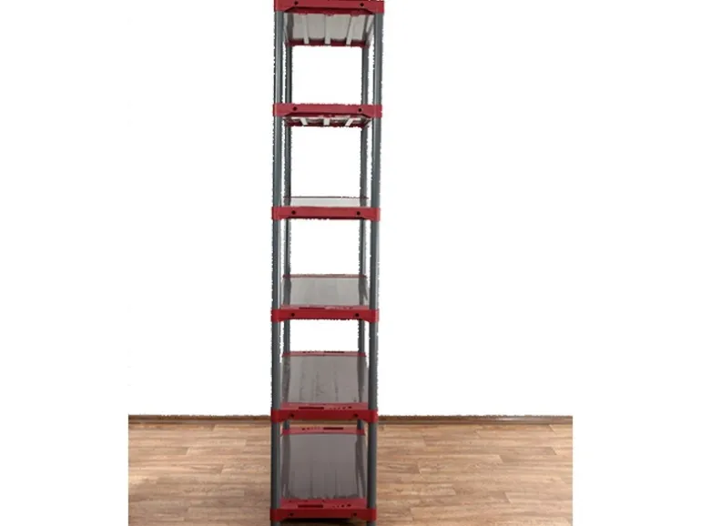 PROREGAL Kunststoffregal Big Grey Bear Extra-Tall HxBxT 220 x 120 x 46 cm Fachlast 160 kg Grau/Rot