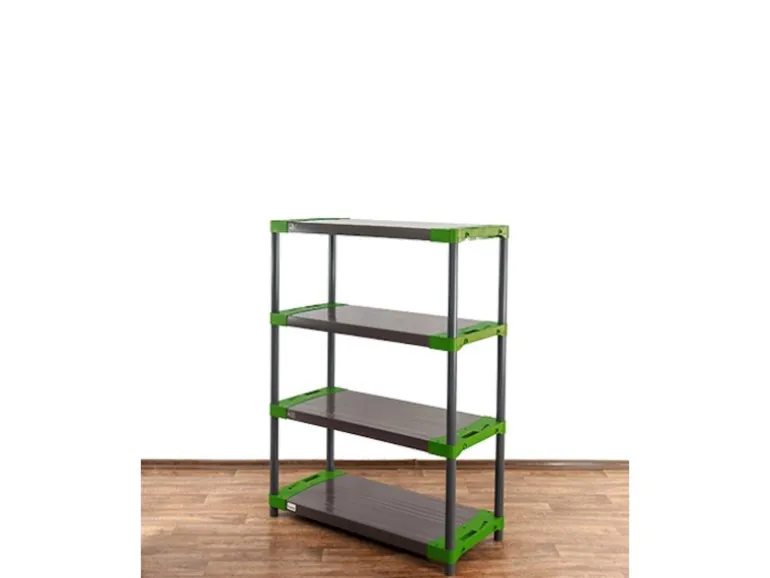 PROREGAL Kunststoffregal Grey Bear Low HxBxT 138 x 110 x 46 cm Fachlast 120 kg Grau/Grün