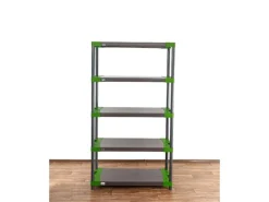 PROREGAL Kunststoffregal Grey Bear Tall HxBxT 180 x 100 x 46 cm Fachlast 120 kg Grau/Grün