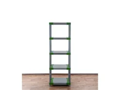 PROREGAL Kunststoffregal Big Grey Bear Tall HxBxT 180 x 70 x 46 cm Fachlast 160 kg Grau/Grün