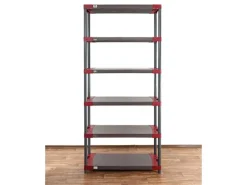 PROREGAL Kunststoffregal Big Grey Bear Extra-Tall HxBxT 220 x 90 x 46 cm Fachlast 160 kg Grau/Rot