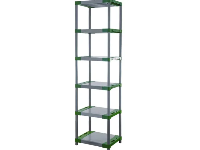 PROREGAL Kunststoffregal Grey Bear Extra-Tall HxBxT 220 x 60 x 46 cm Fachlast 120 kg Grau/Grün