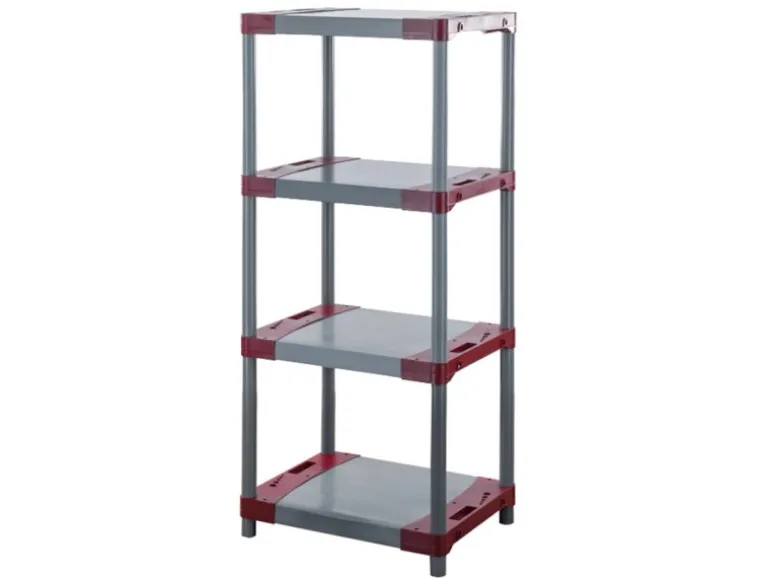 PROREGAL Kunststoffregal Big Grey Bear Low HxBxT 138 x 70 x 46 cm Fachlast 160 kg Grau/Rot