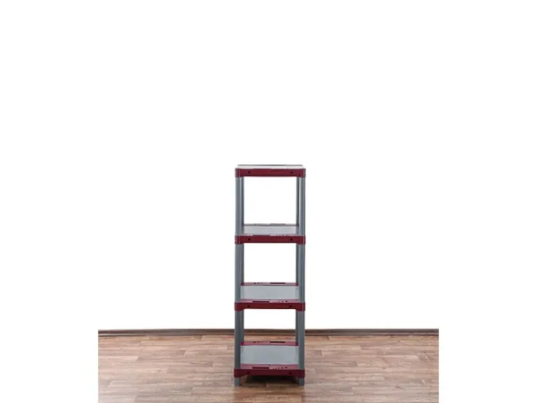 PROREGAL Kunststoffregal Big Grey Bear Low HxBxT 138 x 70 x 46 cm Fachlast 160 kg Grau/Rot