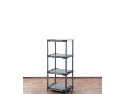 PROREGAL Kunststoffregal Grey Bear Low HxBxT 138 x 60 x 46 cm Fachlast 120 kg Grau