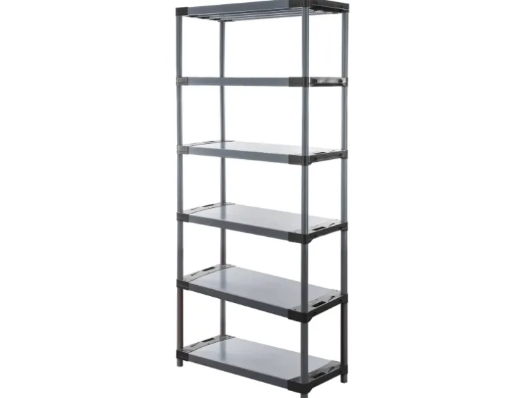 PROREGAL Kunststoffregal Grey Bear Extra-Tall HxBxT 220 x 120 x 46 cm Fachlast 120 kg Grau