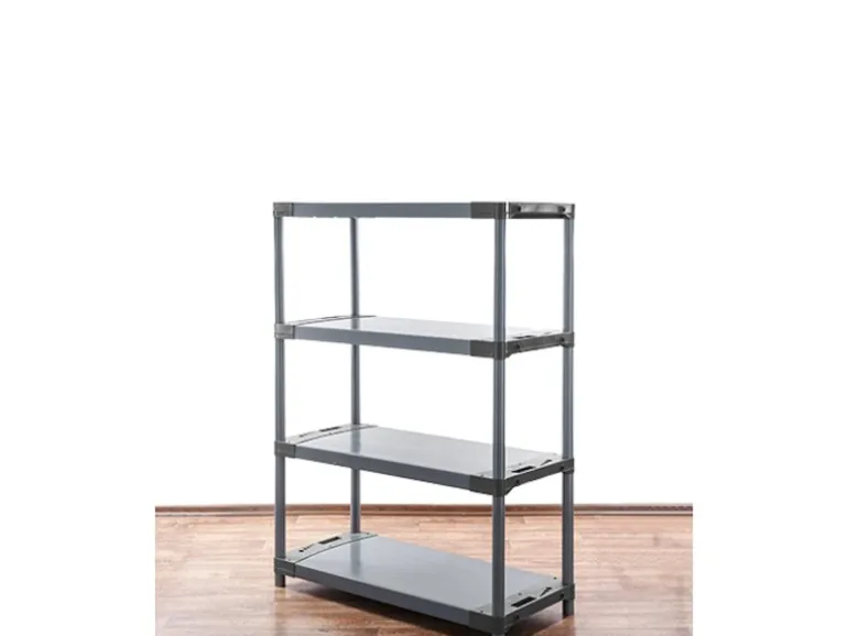 PROREGAL Kunststoffregal Grey Bear Low HxBxT 138 x 80 x 46 cm Fachlast 120 kg Grau