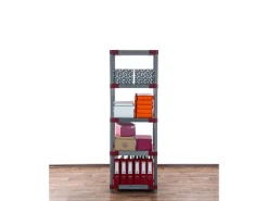 PROREGAL Kunststoffregal Big Grey Bear Tall HxBxT 180 x 70 x 46 cm Fachlast 160 kg Grau/Rot