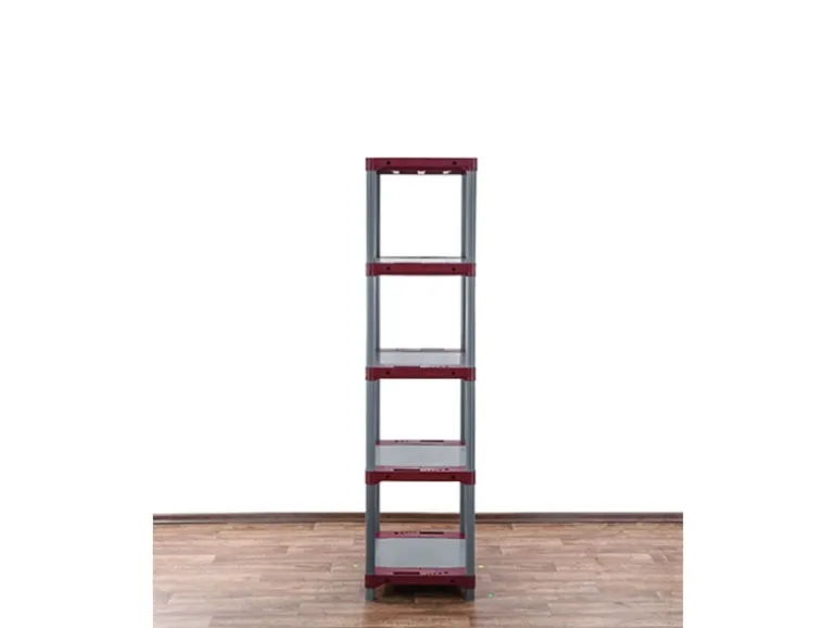 PROREGAL Kunststoffregal Big Grey Bear Tall HxBxT 180 x 70 x 46 cm Fachlast 160 kg Grau/Rot