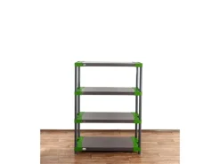 PROREGAL Kunststoffregal Grey Bear Low HxBxT 138 x 120 x 46 cm Fachlast 120 kg Grau/Grün