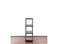 PROREGAL Kunststoffregal Grey Bear Low HxBxT 138 x 60 x 46 cm Fachlast 120 kg Grau/Rot