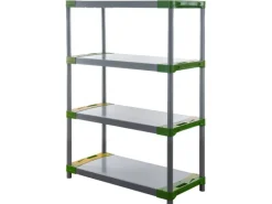PROREGAL Kunststoffregal Big Grey Bear Low HxBxT 138 x 100 x 46 cm Fachlast 160 kg Grau/Grün