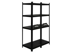 PROREGAL Mega Deal 2 x All Black Series Schwerlastregal Ragnar HxBxT 150 x 45 x 45 cm Fachlast 100 kg Matt Schwarz Kellerregal Steckregal Garagenregal