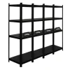PROREGAL Mega Deal 4 x All Black Series Schwerlastregal Ragnar HxBxT 150 x 45 x 45 cm Fachlast 100 kg Matt Schwarz Kellerregal Steckregal Garagenregal