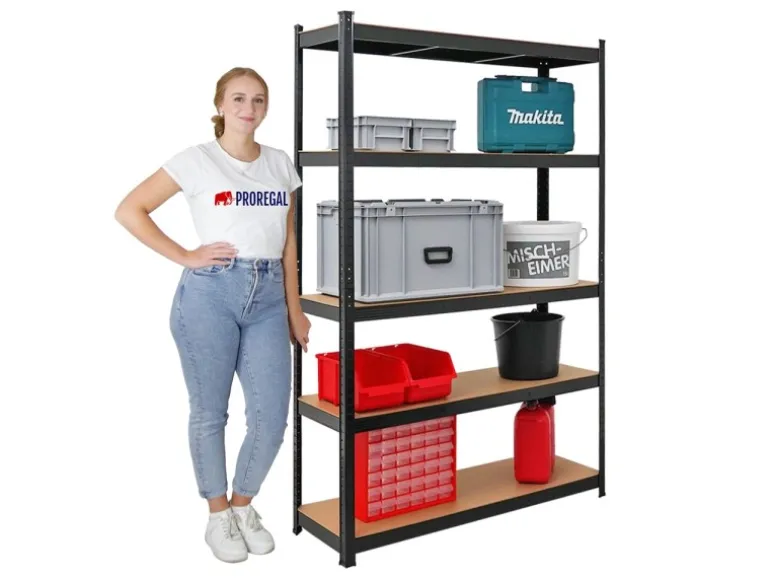 PROREGAL Mega Deal 1 x Eckregal & 2x Schwerlastregal Ragnar HxBxT 180 x 190 x 40 cm Fachlast 175 kg Schwarz Kellerregal Steckregal Garagenregal