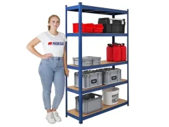 PROREGAL Mega Deal 1 x Eckregal & 2x Schwerlastregal Ragnar HxBxT 180 x 190 x 40 cm Fachlast 175 kg Blau Kellerregal Steckregal Garagenregal
