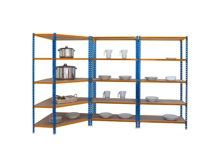PROREGAL Mega Deal 1x Eckregal & 2x Schwerlastregal Muli HxBxT 180 x 180 x 40 cm Fachlast 200 kg Blau-Orange PROREGAL Mega Deal 1x Eckregal + 2x Schwerlastregal Muli HxBxT 180 x 180 x 40 cm Fachlast 200 kg Blau-Orange
