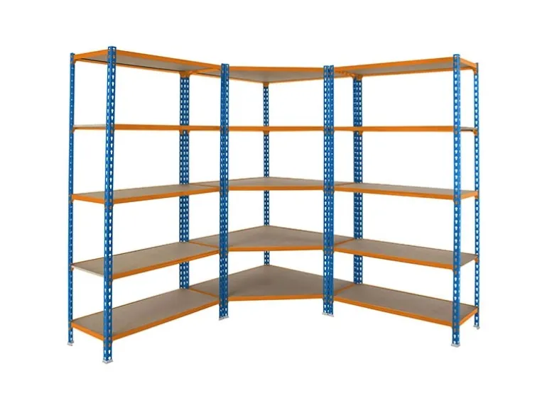 PROREGAL Mega Deal 1x Eckregal & 2x Schwerlastregal Muli HxBxT 180 x 180 x 40 cm Fachlast 200 kg Blau-Orange PROREGAL Mega Deal 1x Eckregal + 2x Schwerlastregal Muli HxBxT 180 x 180 x 40 cm Fachlast 200 kg Blau-Orange