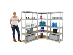 PROREGAL Mega Deal 1x Eckregal & 2x Schwerlastregal Slim Elephant S Fachlast 250 & 350 kg Verzinkt