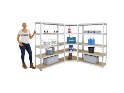 PROREGAL Mega Deal 1x Eckregal & 2x Schwerlastregal Big Elephant S Fachlast 250 kg Verzinkt