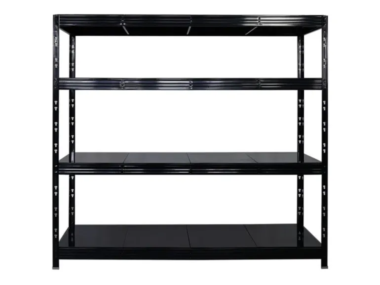 PROREGAL Mega Deal 2x Profi Schwerlastregal Rhino HxBxT 180x200x60cm 4 Stahlplatten-Ebenen Fachlast 500kg Schwarz